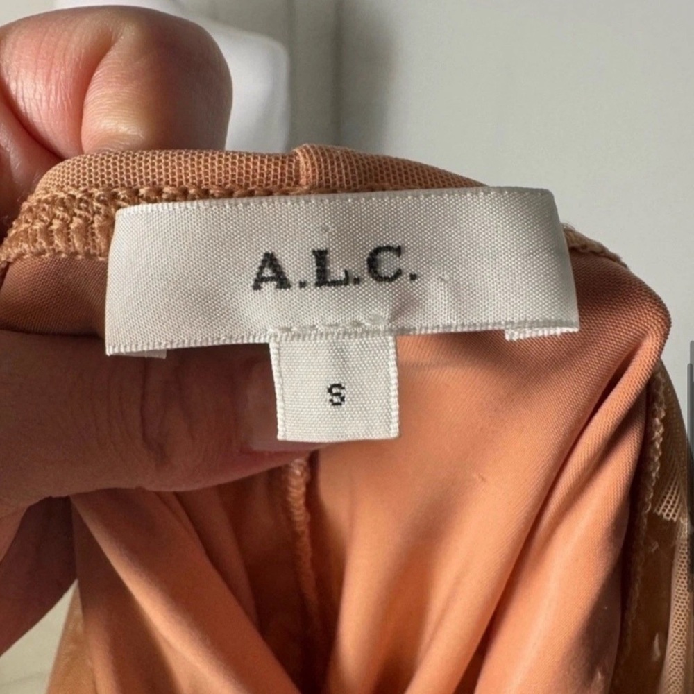 A.L.C Jackie Ruched Tulle Jersey Long Sleeve Top /SMALL - Picture 8 of 11